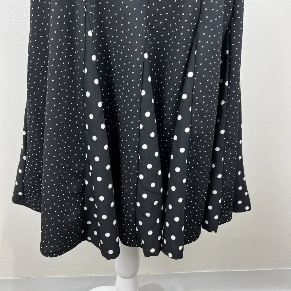 Melissa Masse Dress Women Medium Black White Polka Dot Surplice Tie Waist Casual